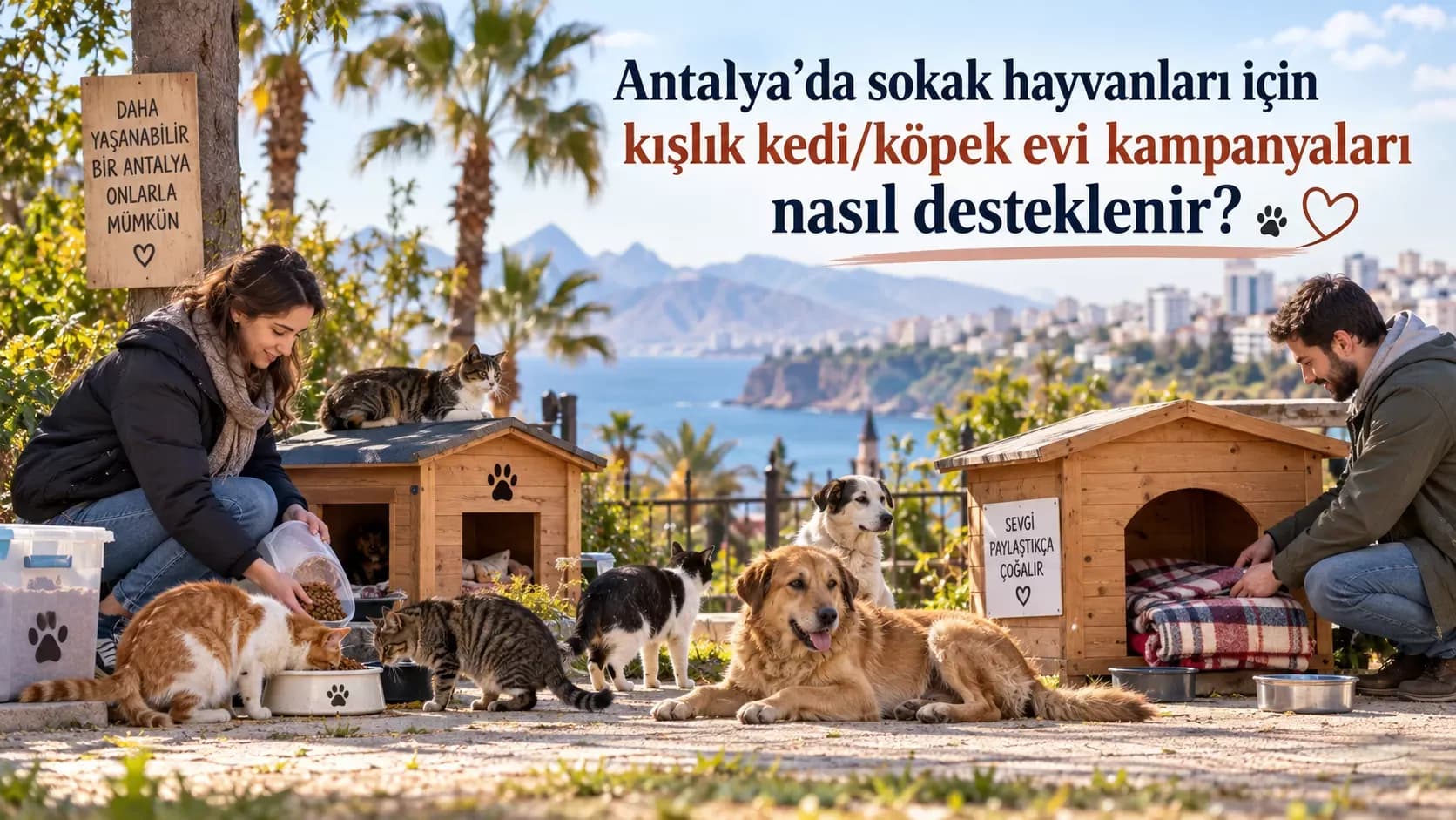 Antalya’da sokak hayvanları için kışlık kedi ve köpek evi kampanyaları nasıl desteklenir?