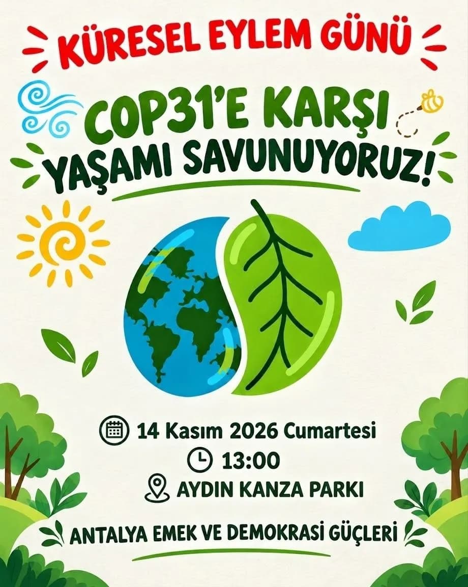 dünya ve yaprak görselli afiş