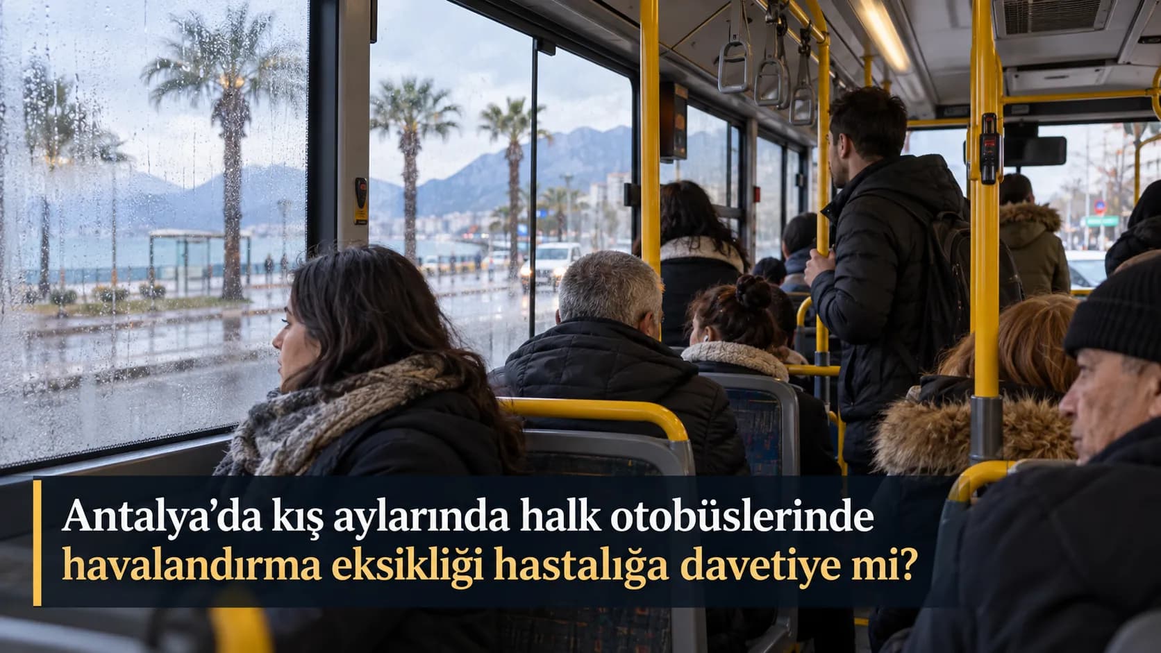 yağmurlu gün otobüs