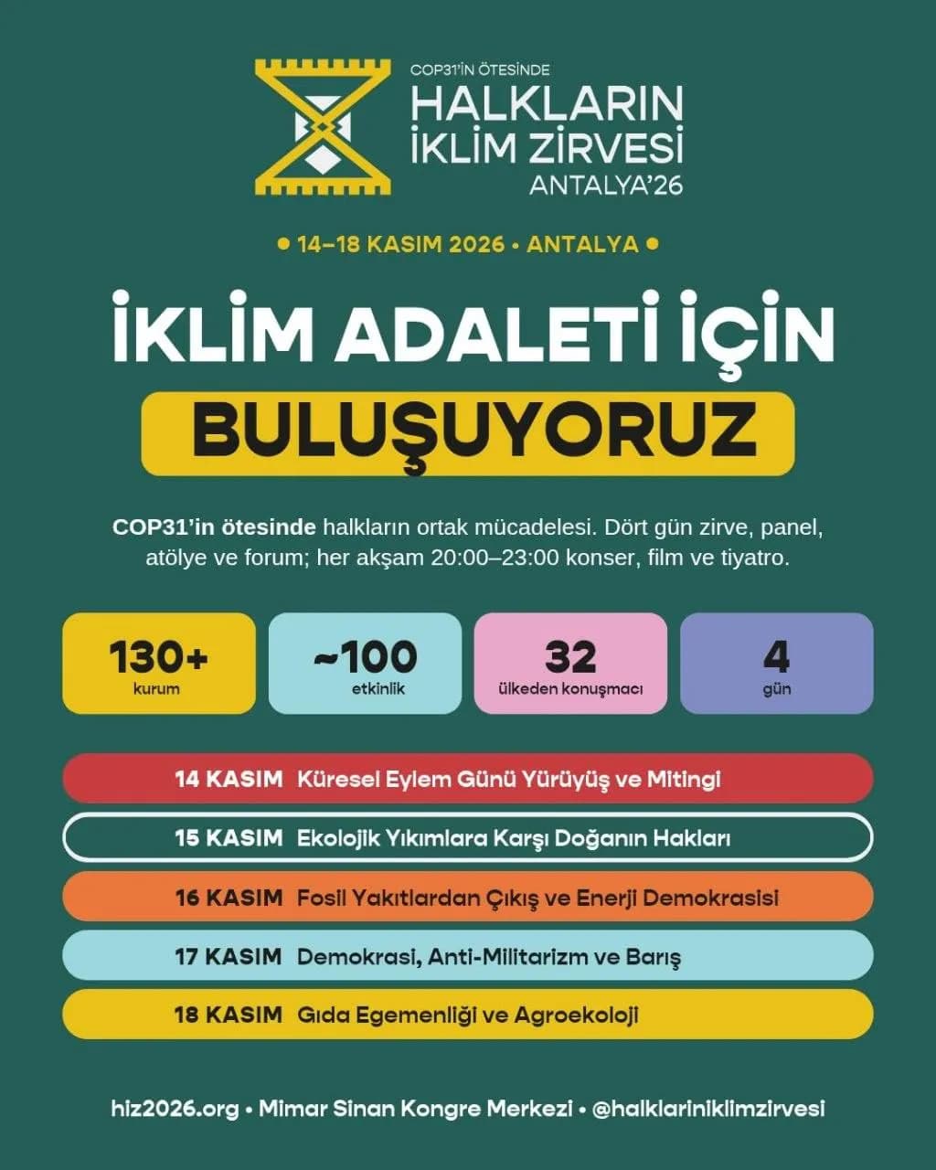 Halkların İklim Zirvesi Antalya'da bir araya geliyor
