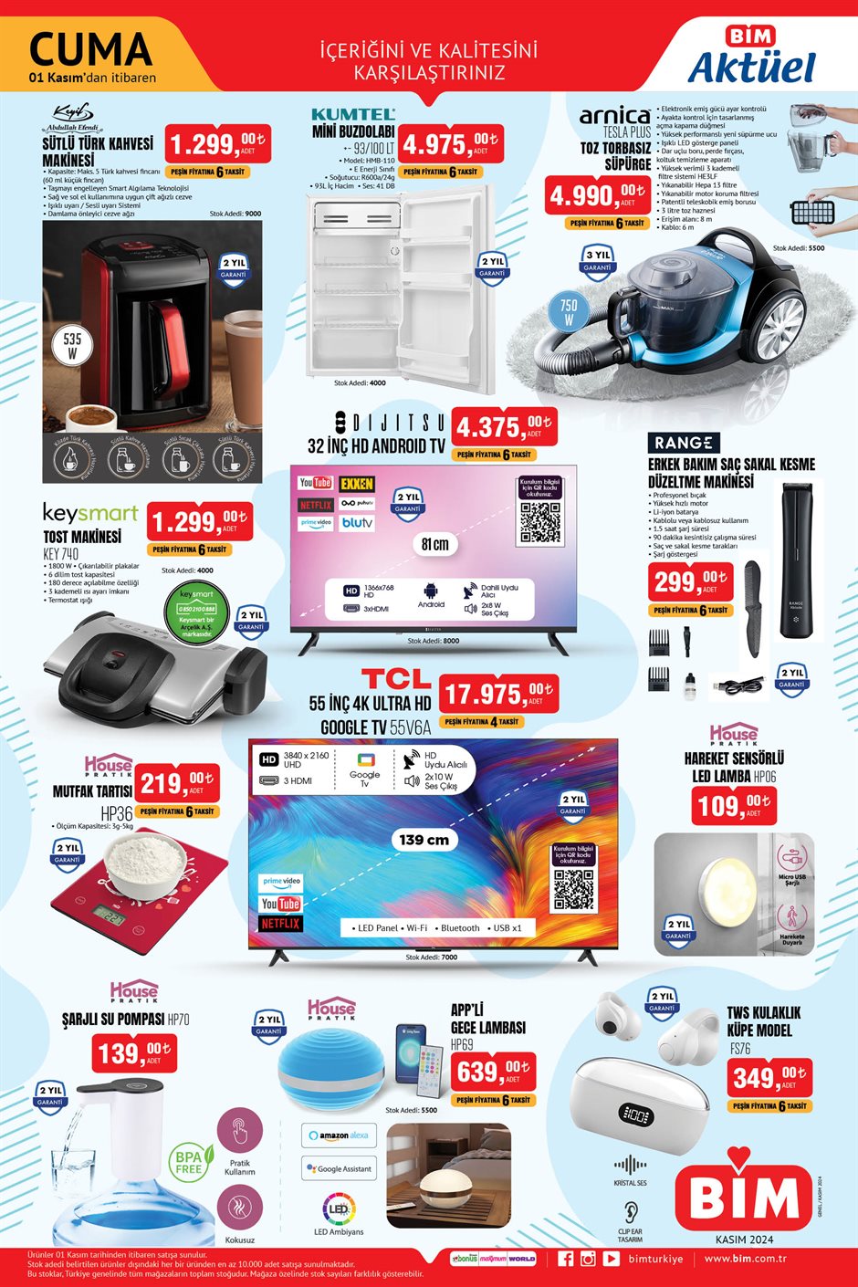 BİM 1 Kasım 2024 Aktüel Ürünler Kataloğu 