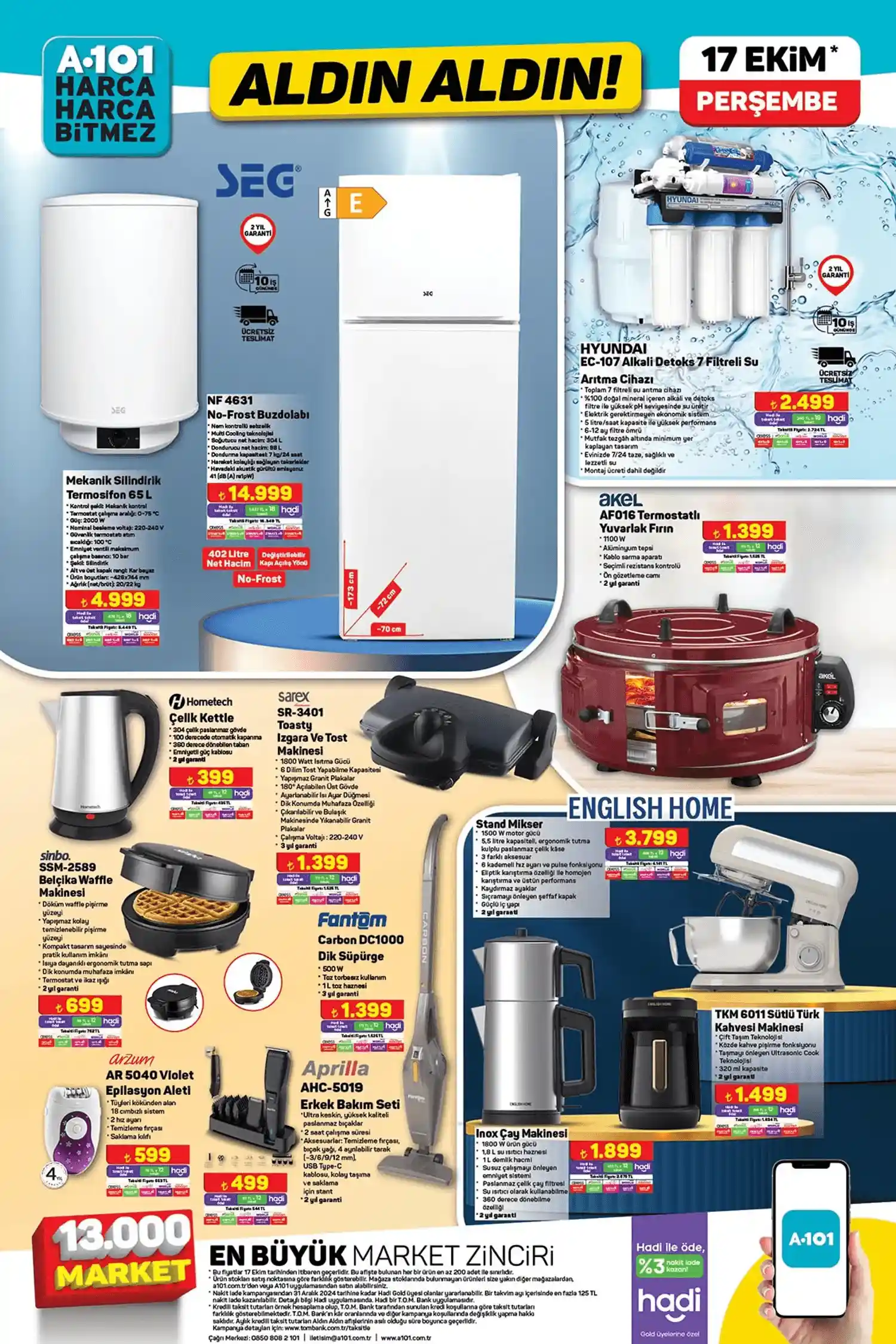 a101 17 Ekim aktüel ürün kataloğu