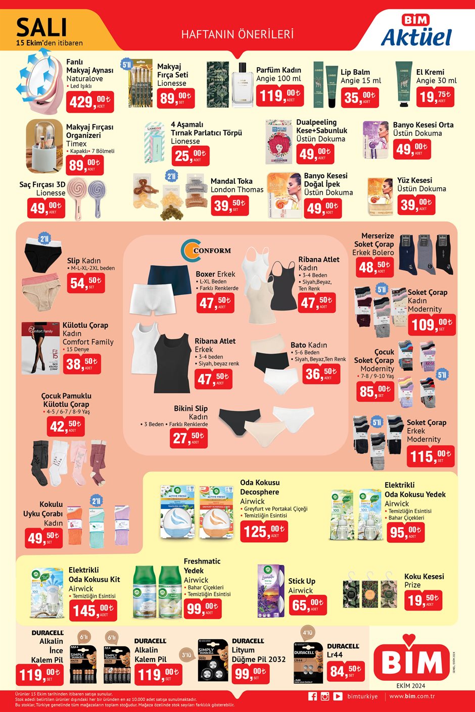 bim 15 ekim aktüel kataloğu