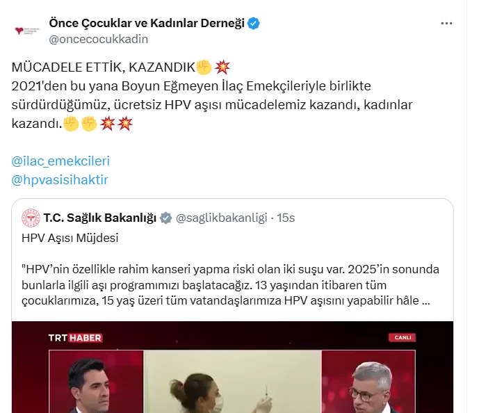 ücretsiz hpv aşısı