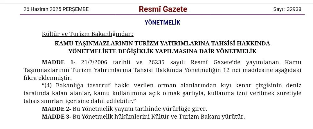 kıyıların turizme açılması