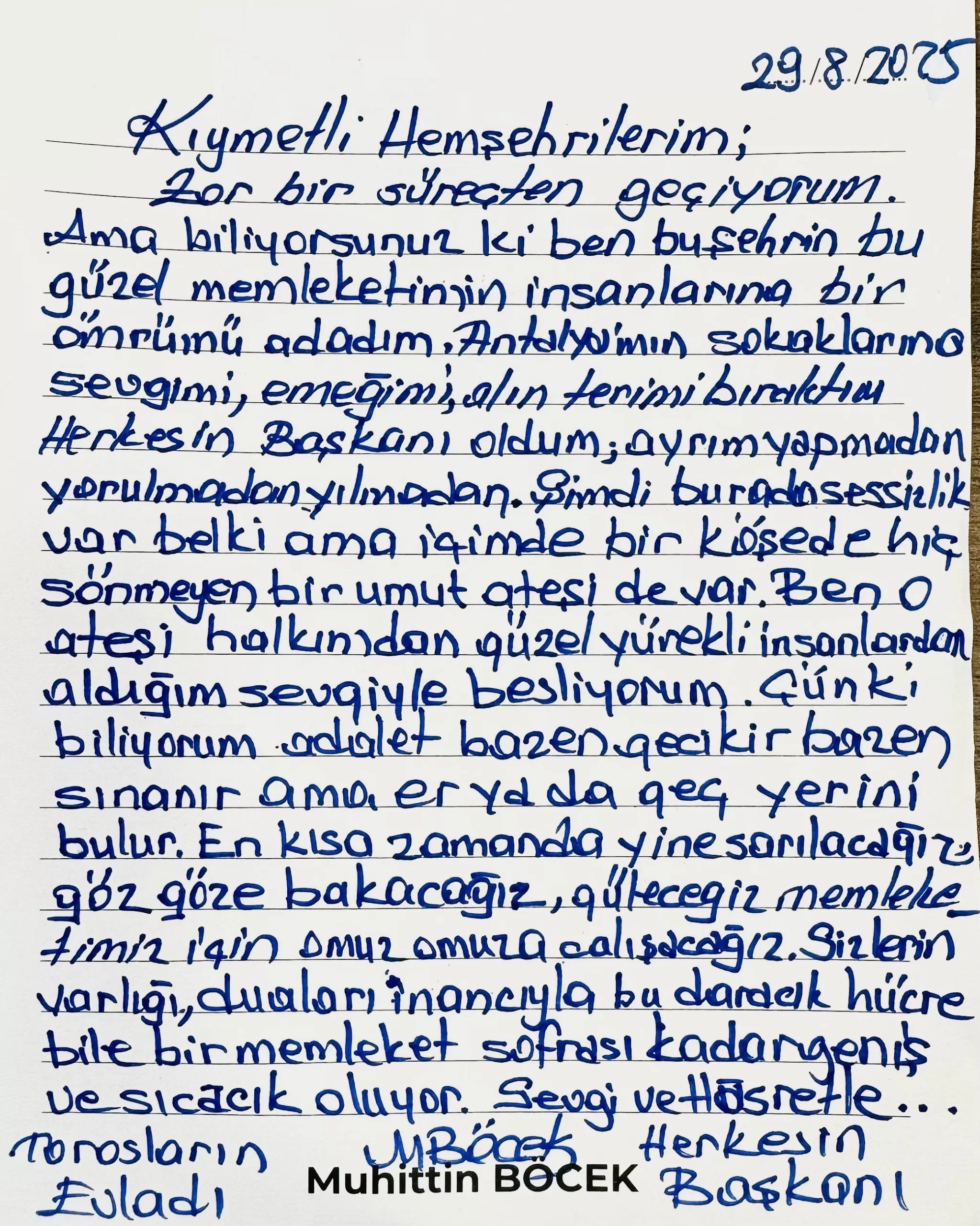 muhittin böcek cezaevi açıklama