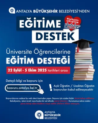 antalya büyükşehir üniversite bursu
