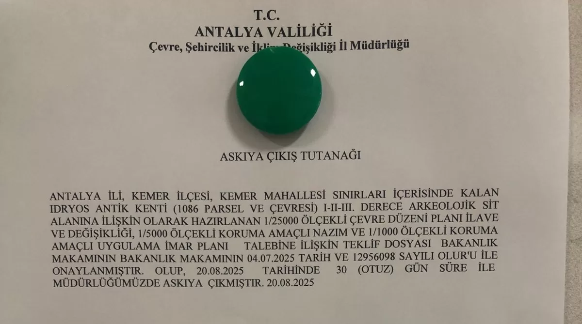 Idyros Antik Kenti otel projesi