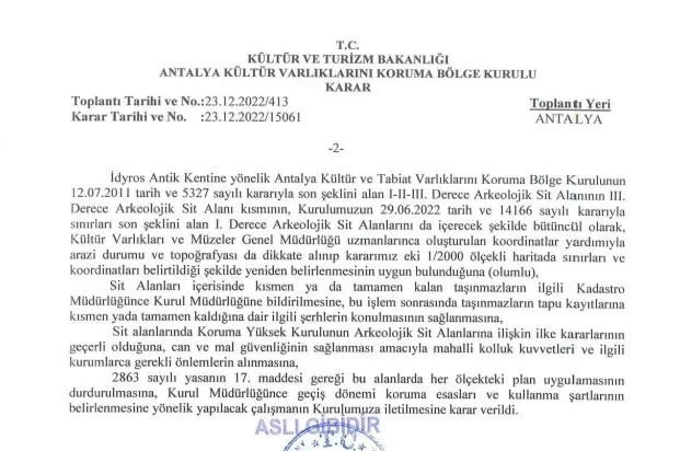 Idyros Antik Kenti otel projesi