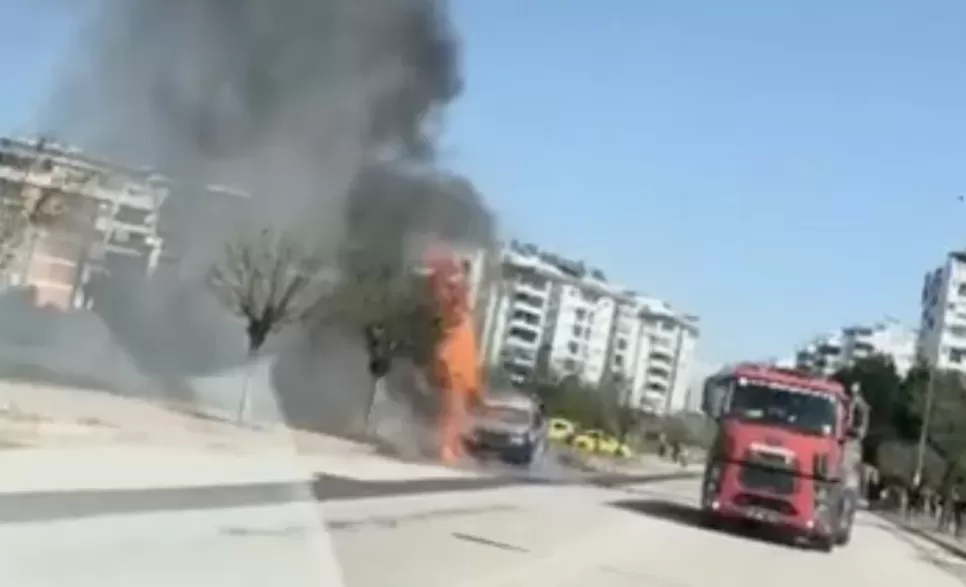 konyaaltı araç yangını