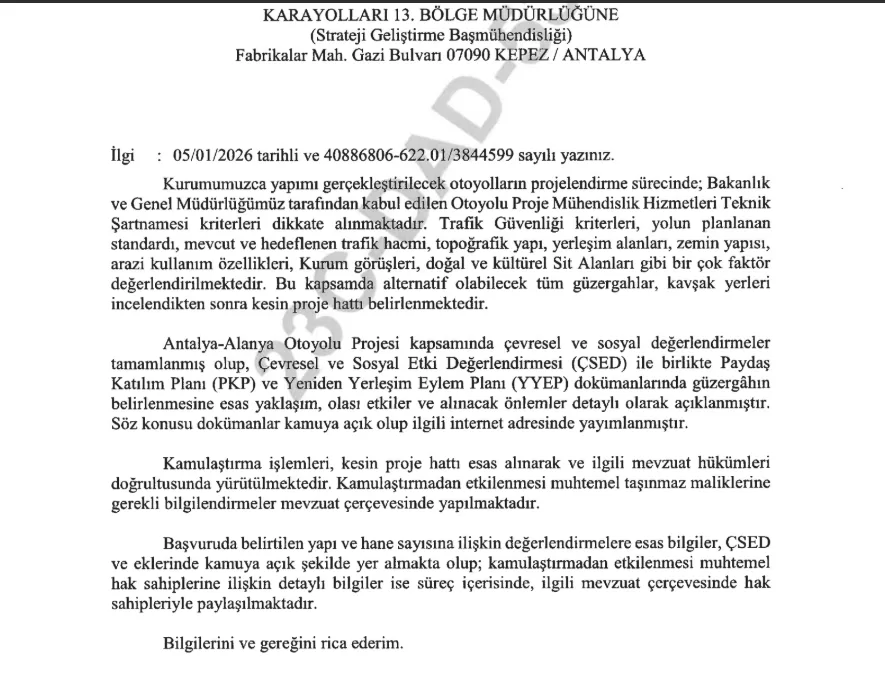 antalya alanya karayolu projesi