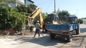 kemer belediyesi, kemer yol çalışmaları, yağmur suyu drenajı, kaldırım çalışması, fen işleri