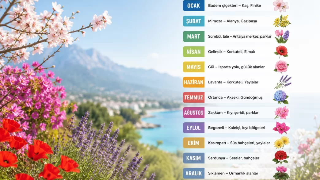 antalya çiçek açma takvimi