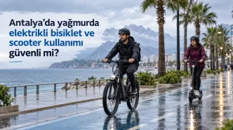 antalya yağmurda elektrikli bisiklet scooter kullanımı
