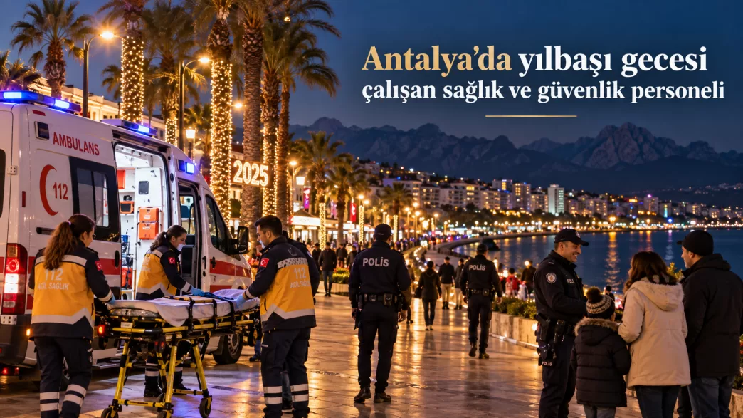 antalya yılbaşı gecesi çalışan sağlık ve güvenlik personeli